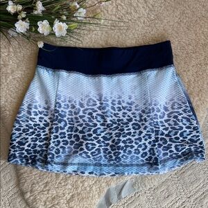 Activewear Leopard Print Skirt with Navy Waistband